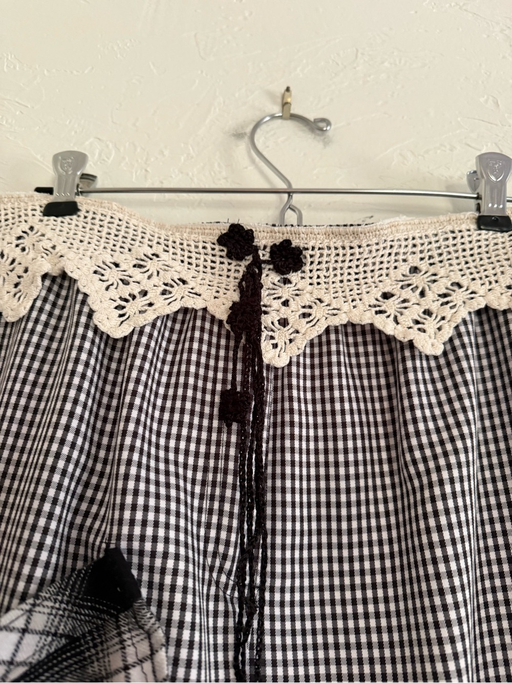Black Checkered Patchwork Pants Size 14 - Picture 10 of 14